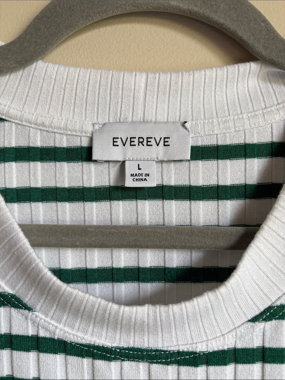 Evereve White & Green Striped Ribbed Tank - Picture 2 of 4